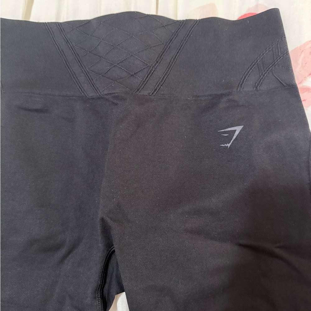 Gymshark Charcoal Leggings with Quilted Waistband